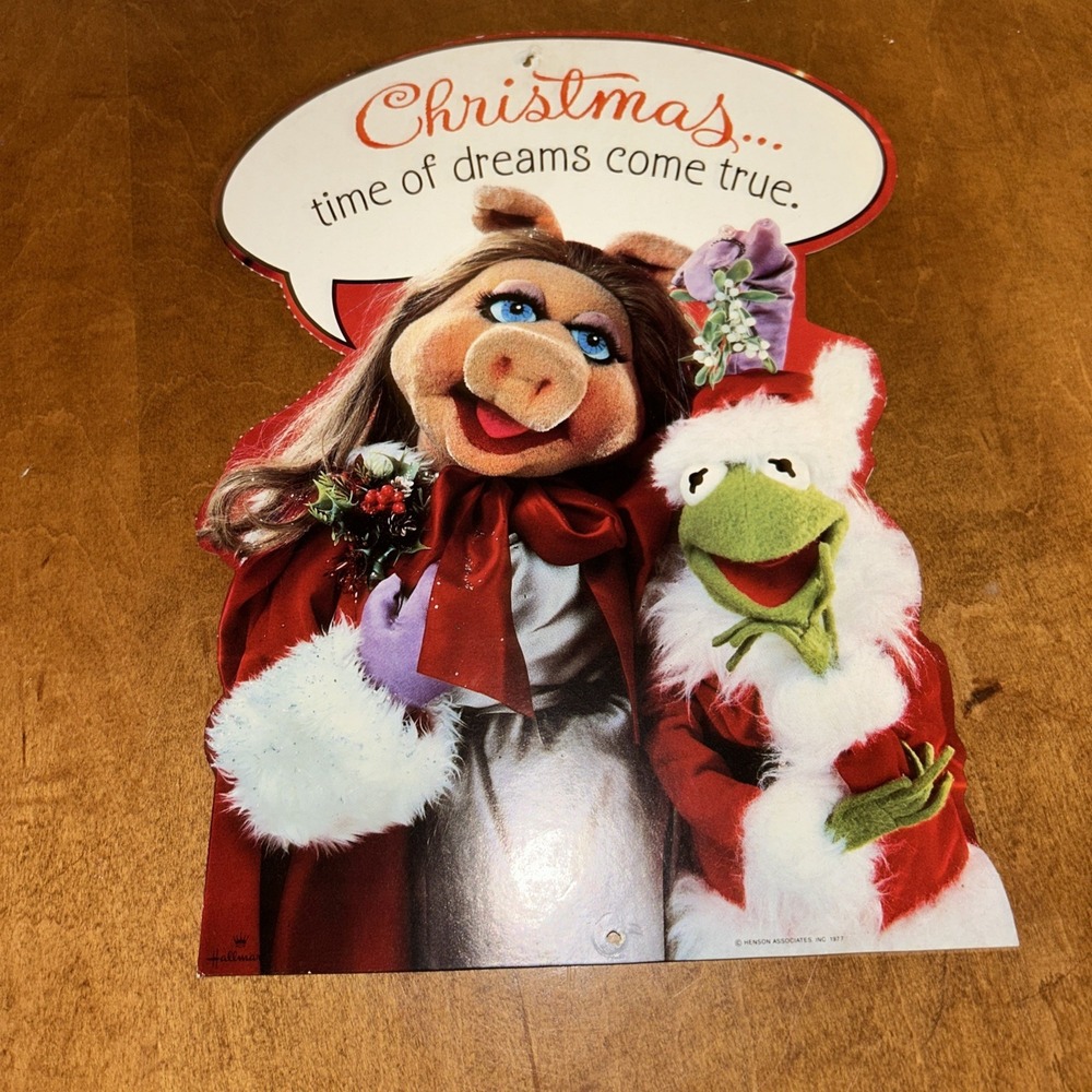 NEW Vintage Die Cut Muppets Christmas Wall Decoration Miss Piggy‎ 12" Hallmark